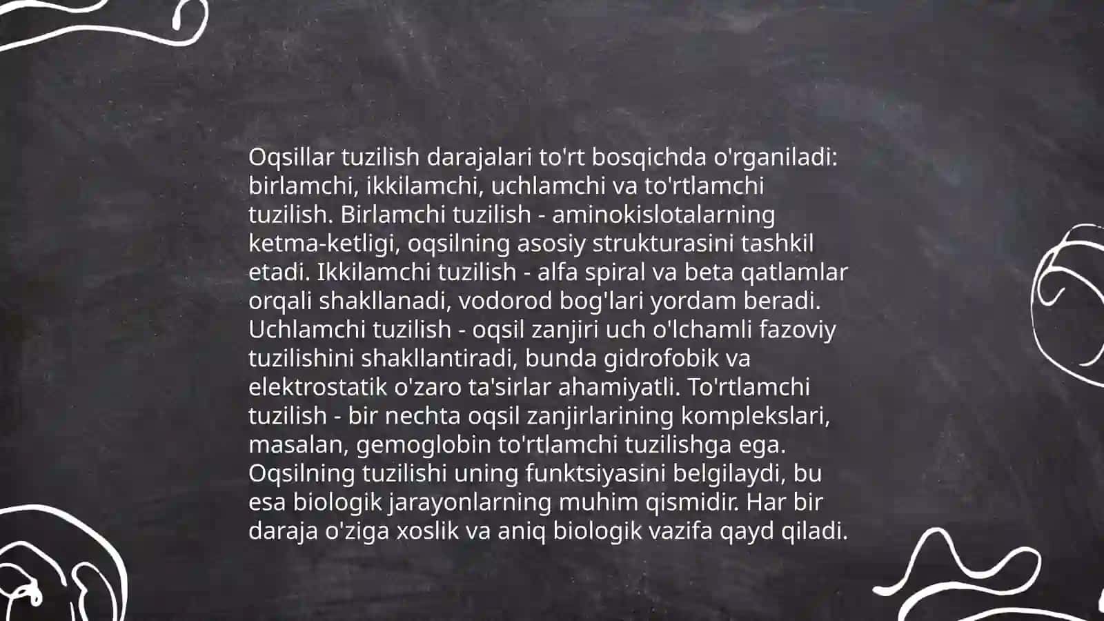 Biokimyo fanidan mustaqil ish 4