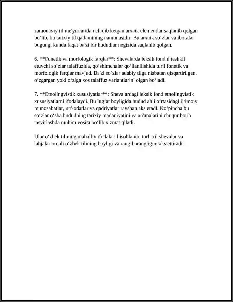 SHEVALARGA XOS MATNLARNING LEKSIK XUSUSIYATLARI 4