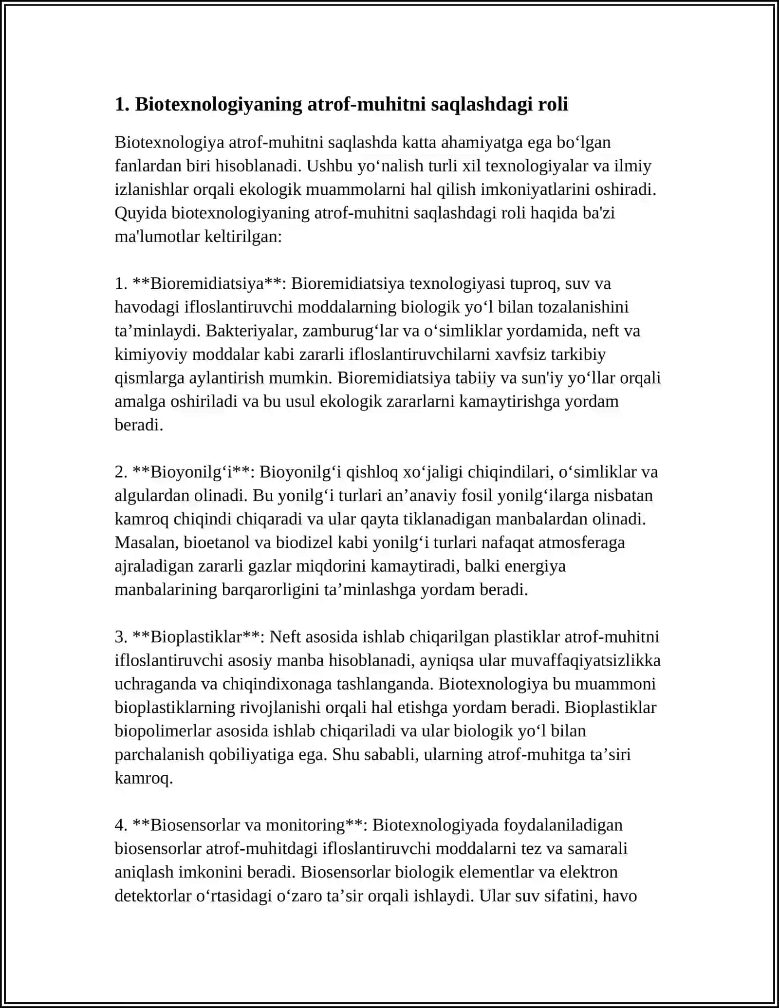 Biotexnologiyadan mustaqil ish 4