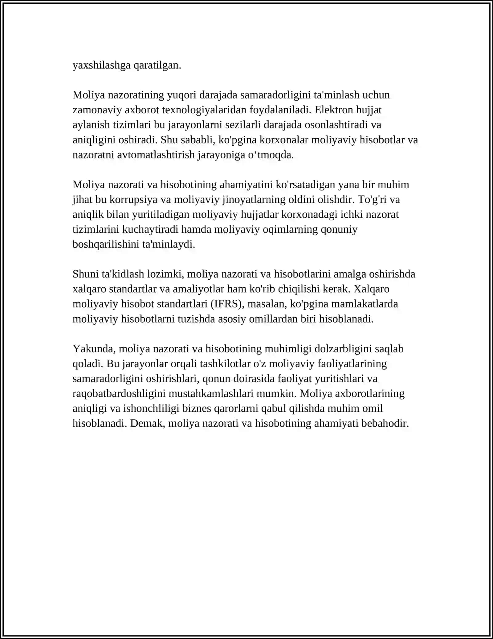 Moliyaviy Hisob, Uning Roli va Vazifalari 4
