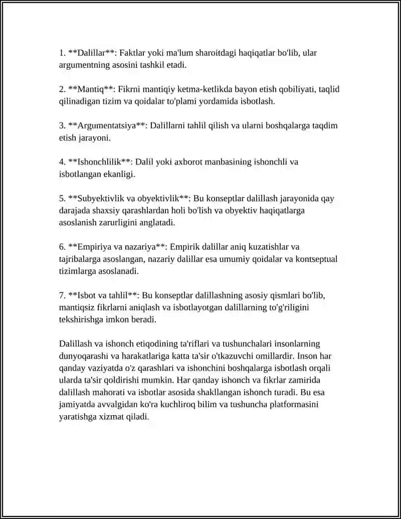 Dalilash va ishonch etiqodining shaklanishi 4