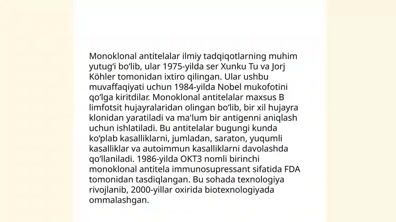 Monoklonal antitelalar haqida umumiy ma'lumot 4
