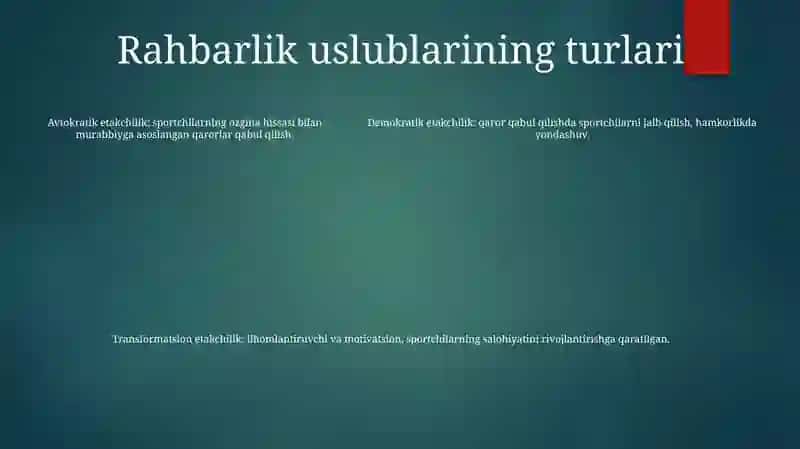 Sport Komandalarida Liderlik Masalasi 4