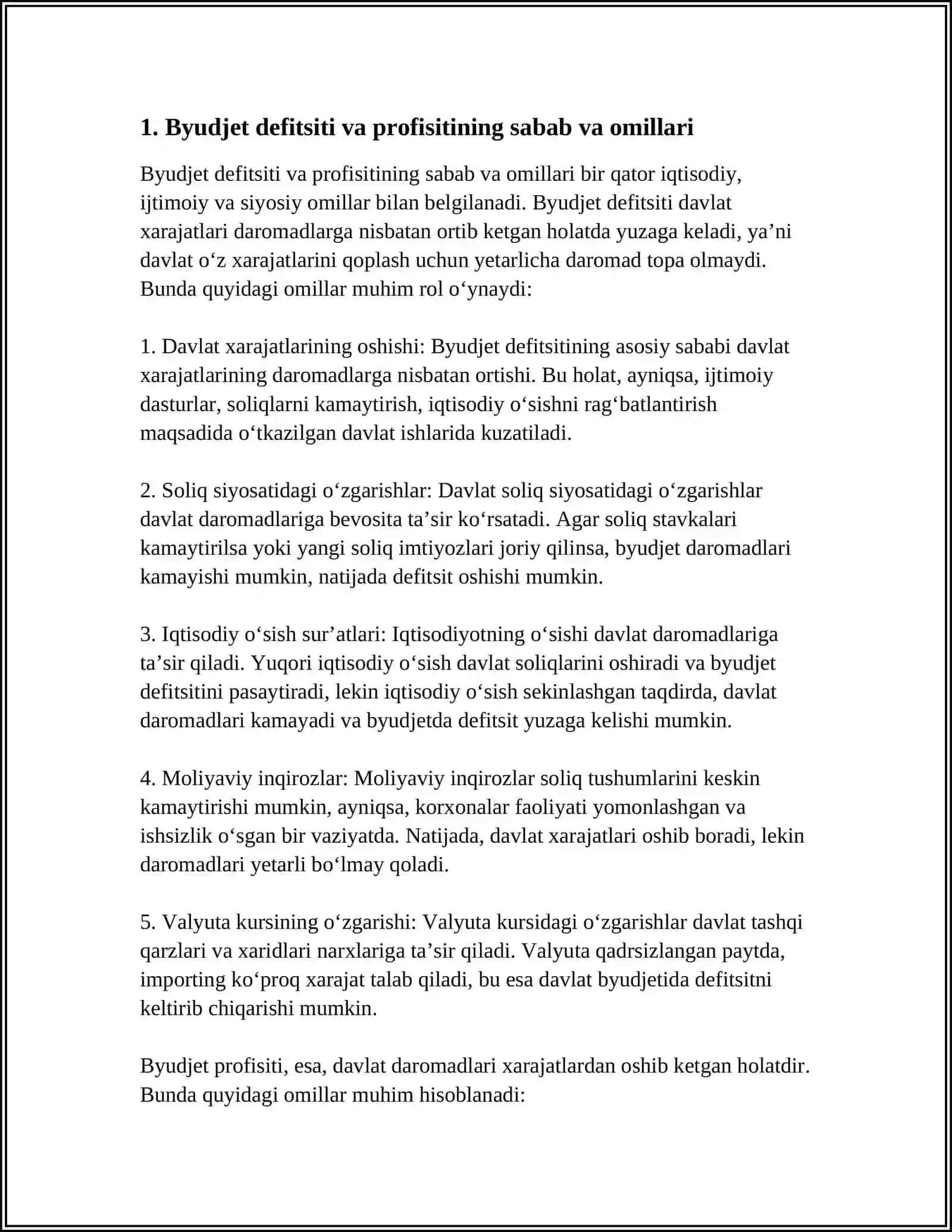 BYUDJET DEFITSITI VA PROFISITINI BOSHQARISH MEXANIZMLARI 4