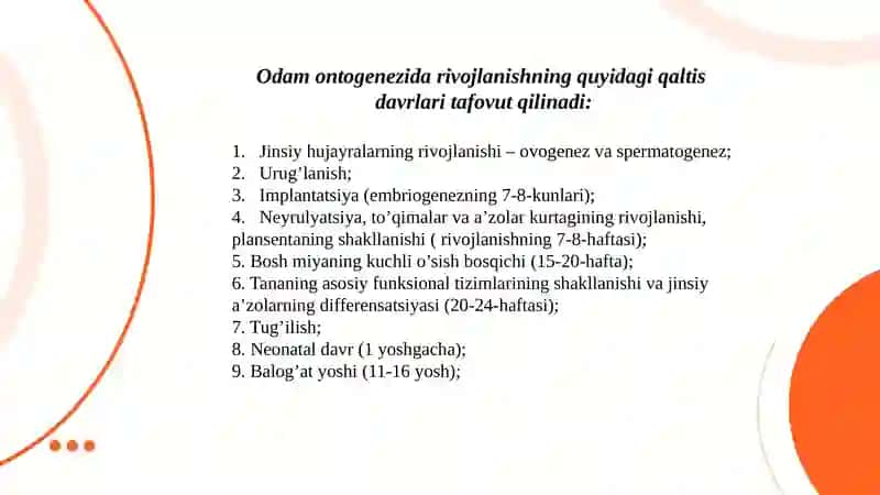 Odam  embriologiyasining  qaltis davrlari 4