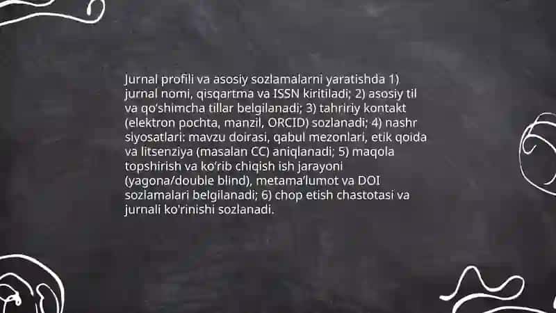 OJS tizimida jurnal yaratish 4