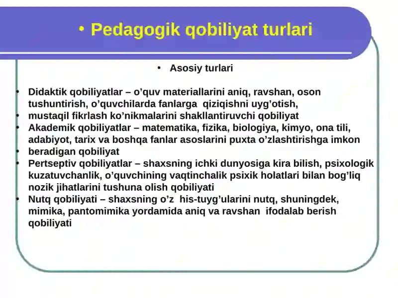 Pedagogik qobiliyat 4