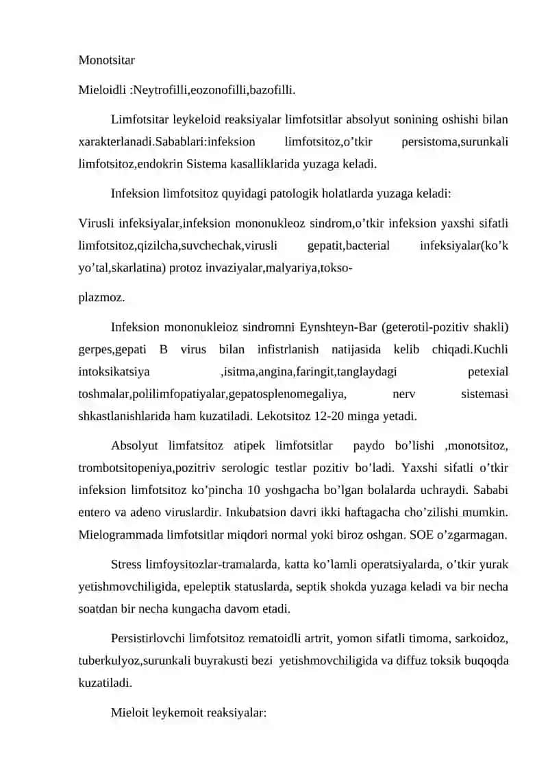 Leykotsitoz.Leykopeniya.Leykopoid reaksiyalar 4