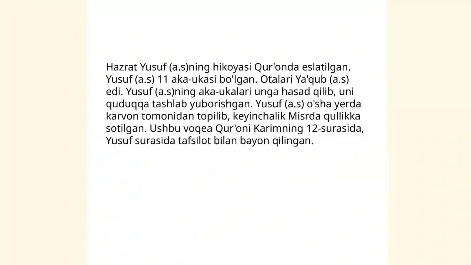 Qul Alining "Qissaiy Yusf"asari folklor manbalari 4