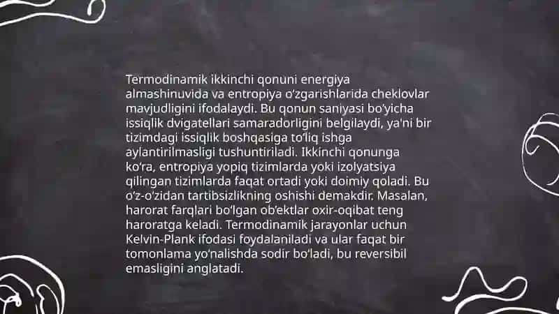 Issiqlikning qaytmas jarayoni 4