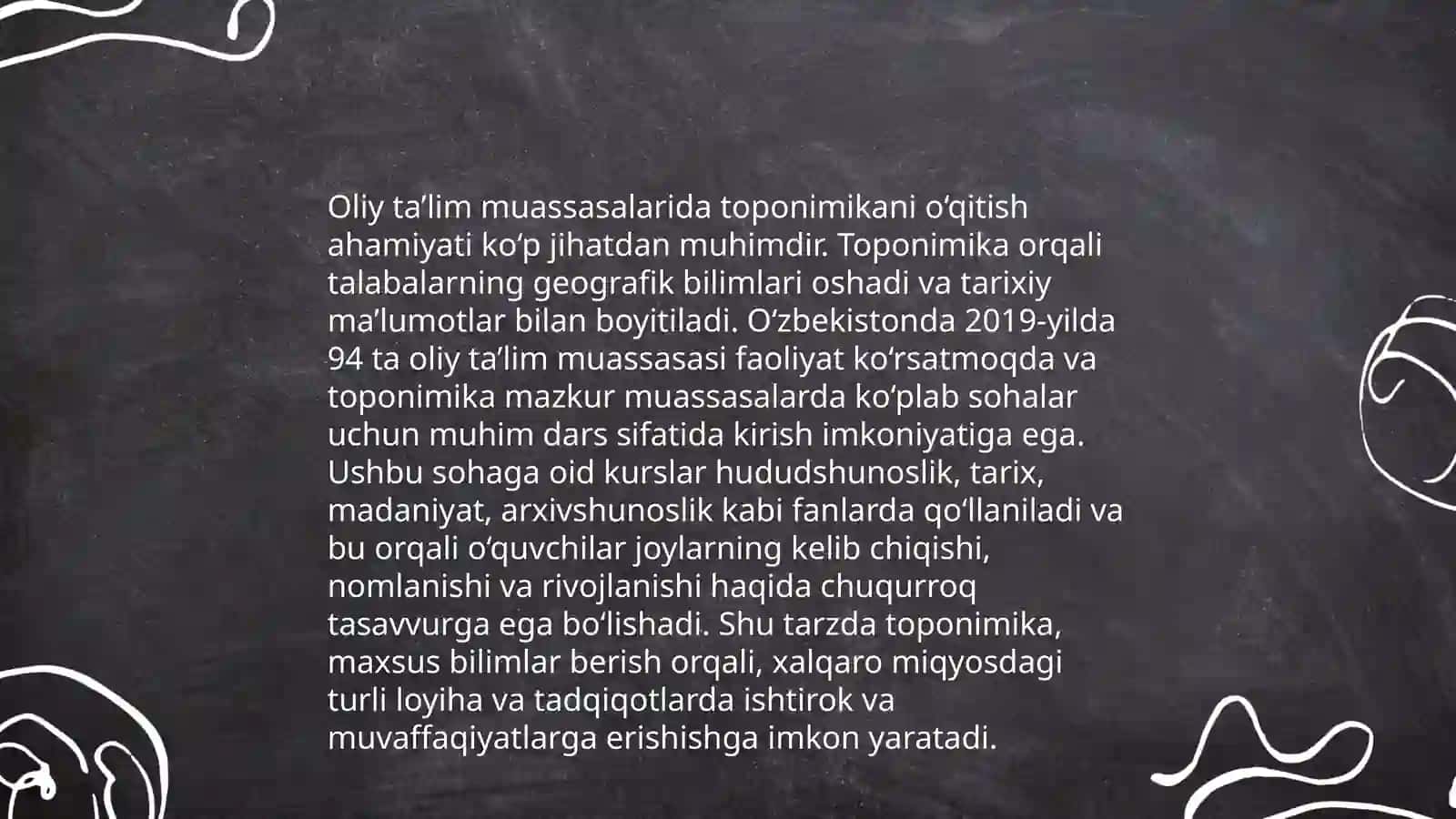 Toponimikaning oliy ta’lim muassasalarida o‘qitishning zaruriyati 4