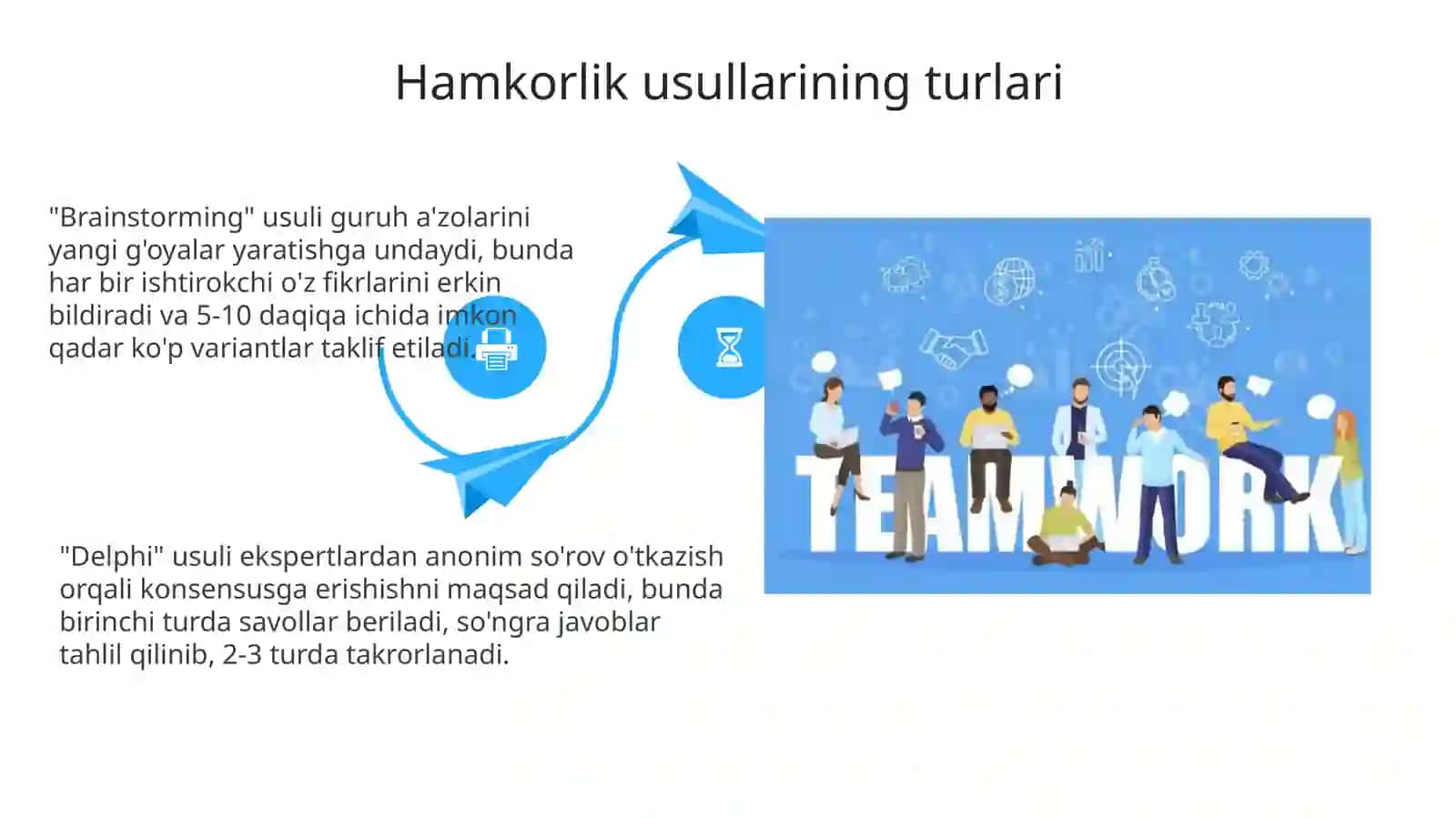Guruhlarda jamoaviy ishlarni tashkil etish texnikalarining mohiyati va ahamiyati 4