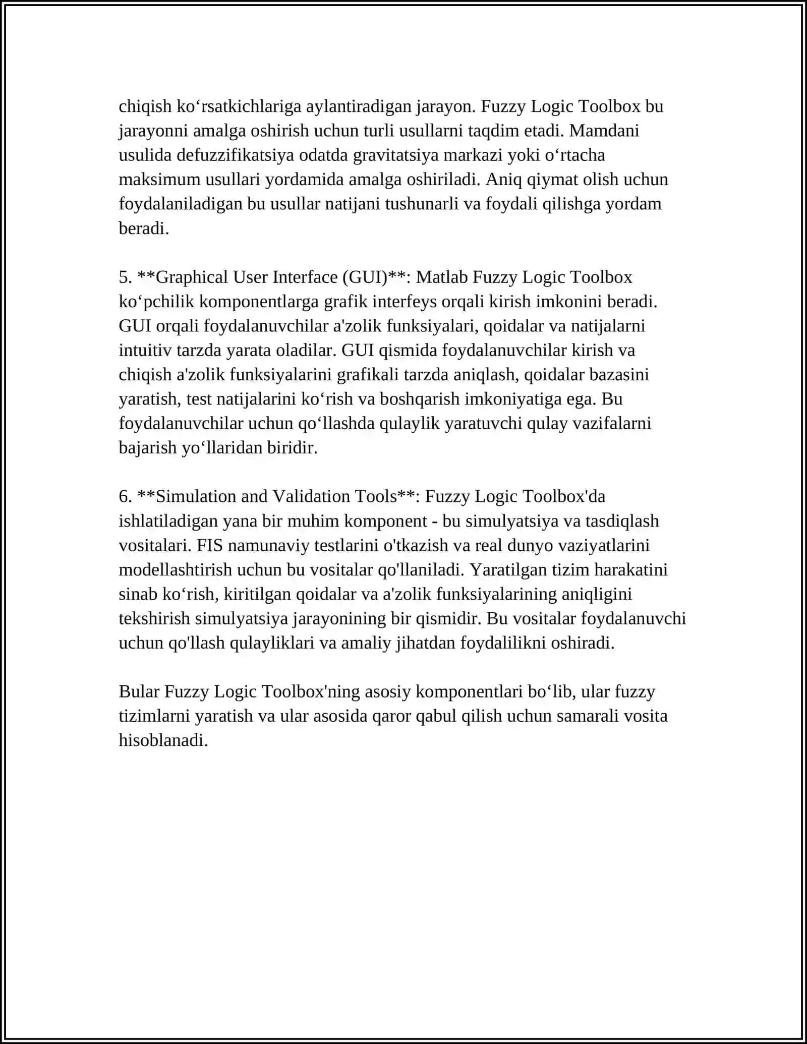 FUZZY LOGIC TOOLBOX BLOKI BILAN ISHLASH ASOSLARI 4