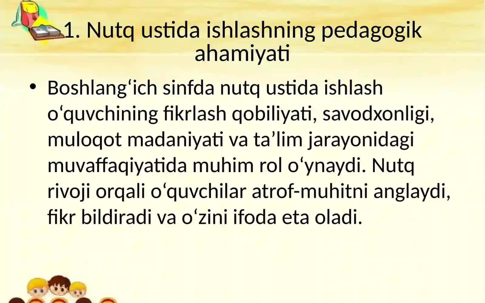 BOSHLANG'ICH SINFDA NUTQ USTIDA ISHLASH 4