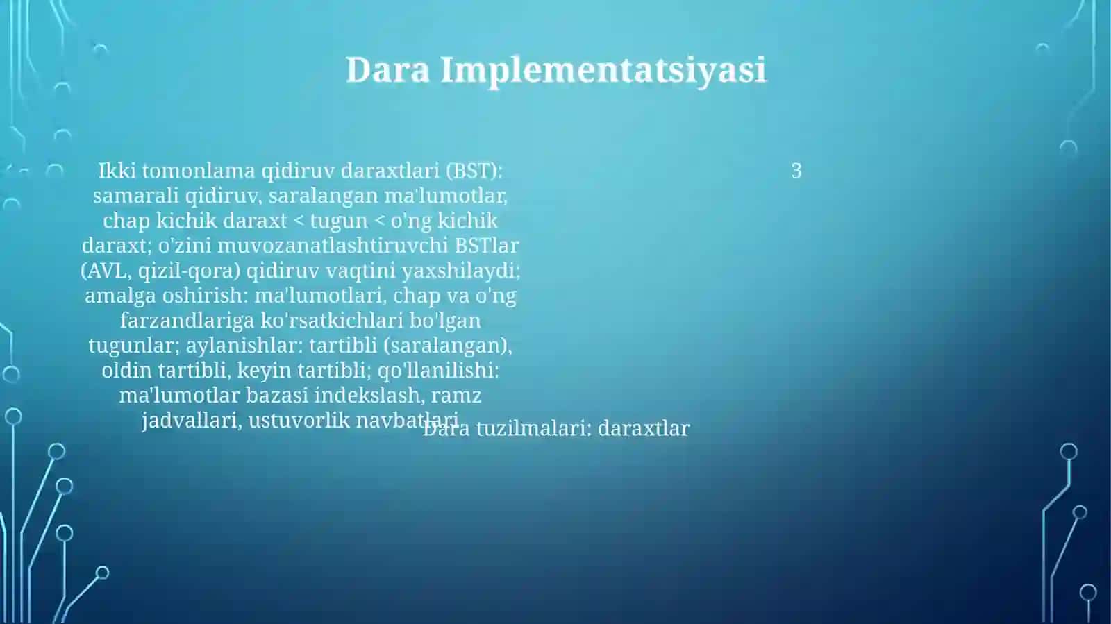 Daraxtsimon ma'lumotlar tuzilmalari. Ta'riflar va xususiyatlar 4