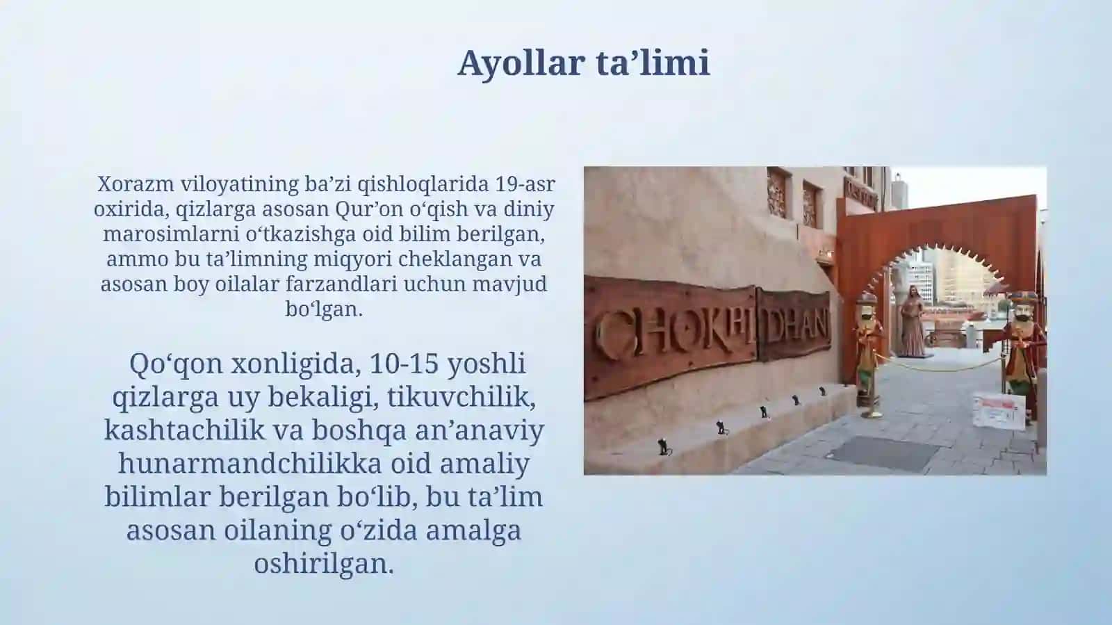 Buxoro amirligi Qoʻqon va Xiva xonliklarida taʼlim tarbiya 4