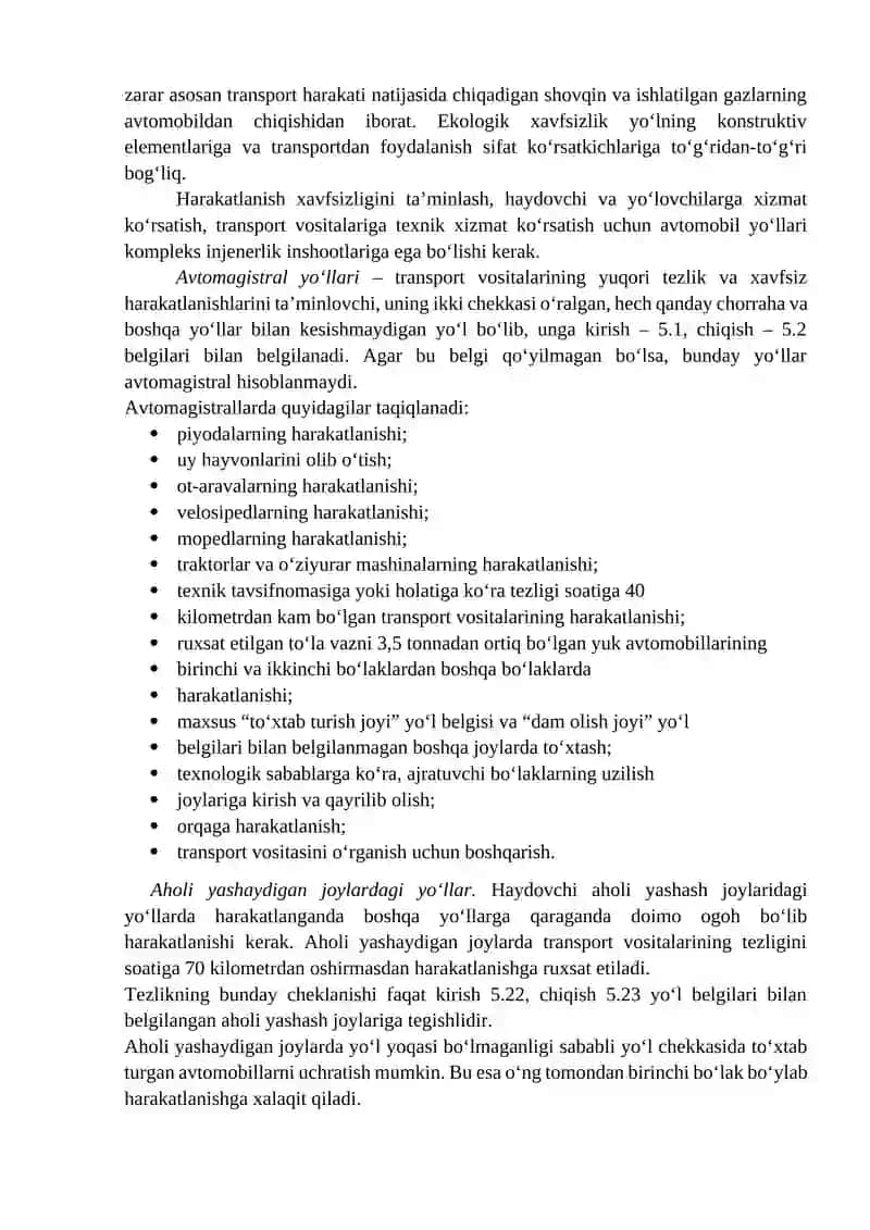 Harakat xavfsizligini ta’minlashni o‘rganish 4