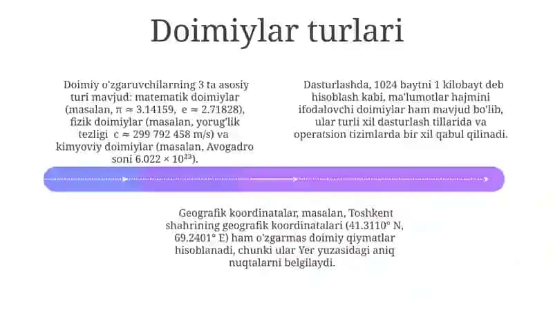 Doimiylar va o'zgaruvchilar 4