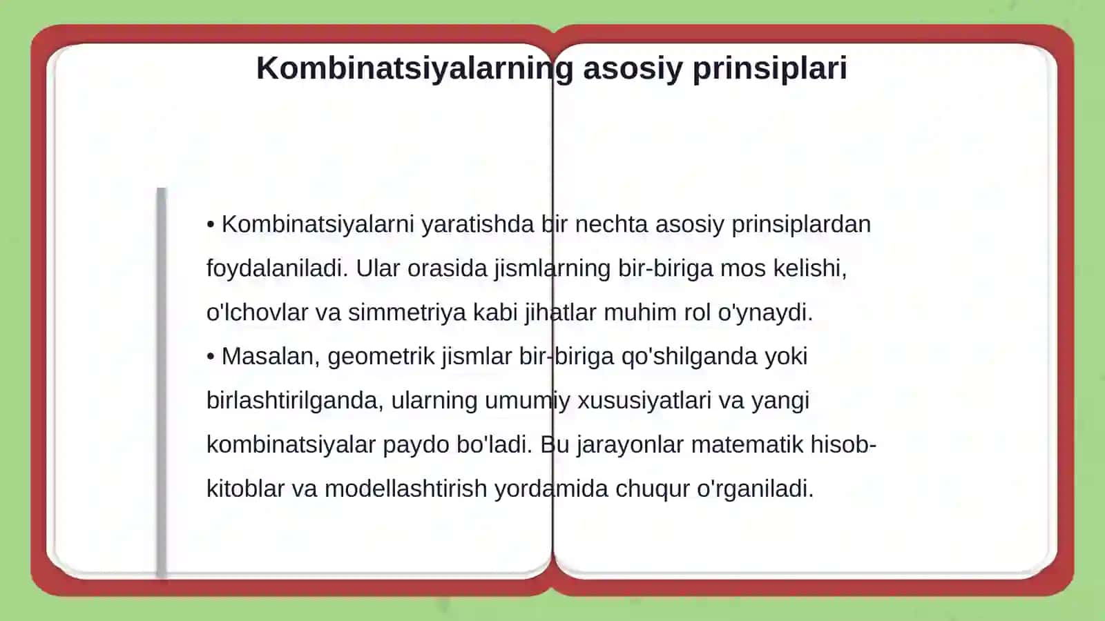 Jismlarning kombinatsiyalari 4