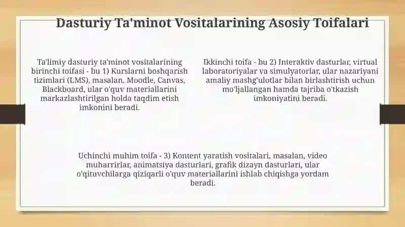 Pedagogik dasturlardagi dasturiy ta'minot vositalari 4