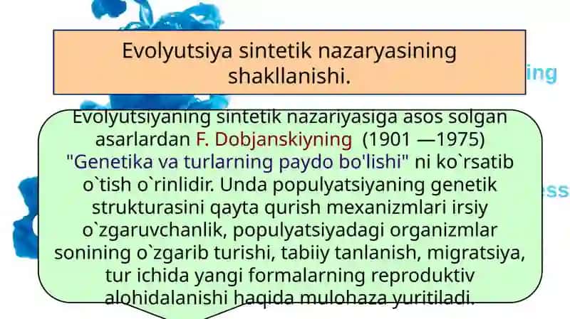 Evolyutsiya sintetik nazariyasi 4