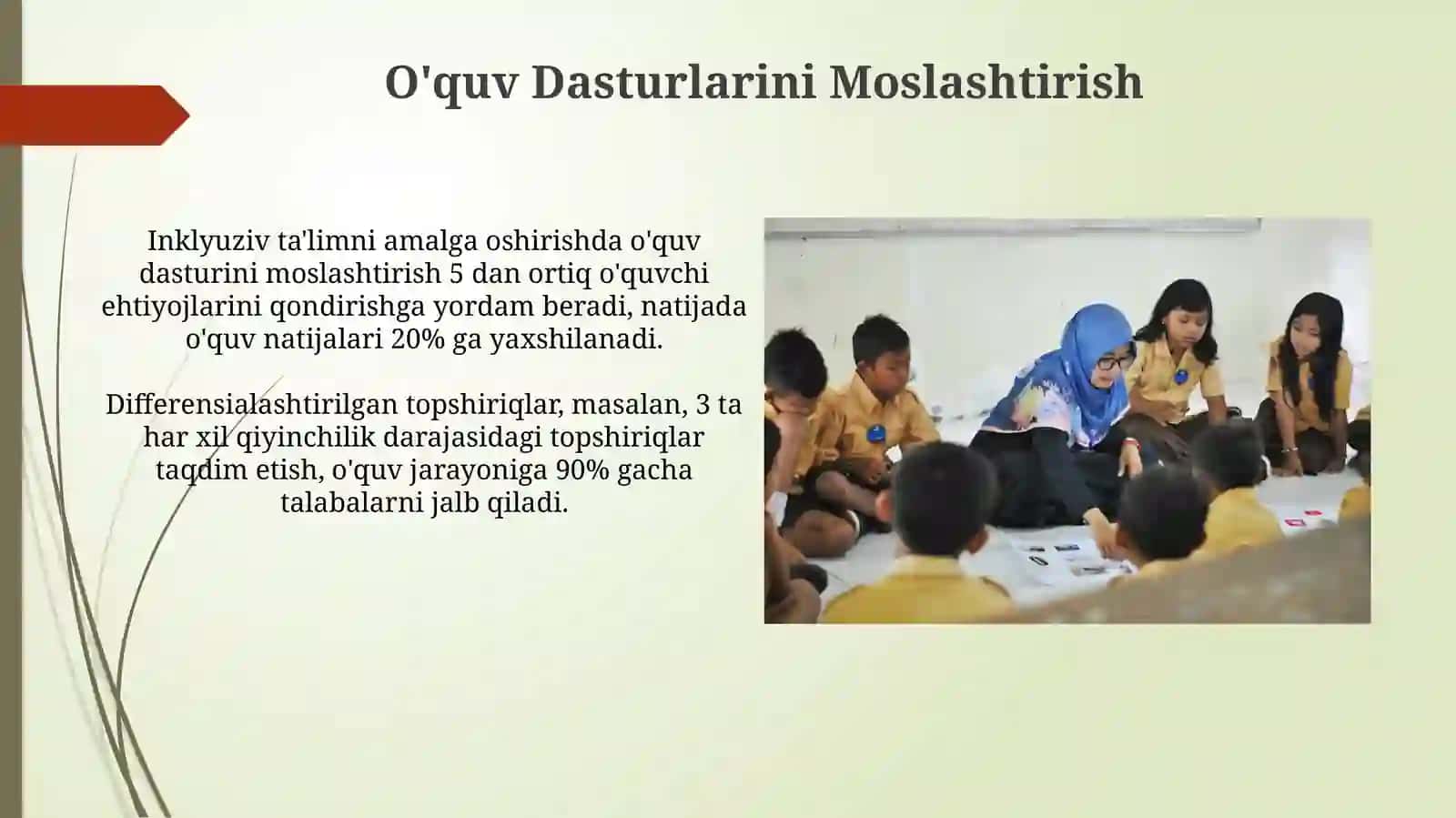 Integratsiyalashgan ta'limni amalayotga tadbiq etish turli guruhlarga 4