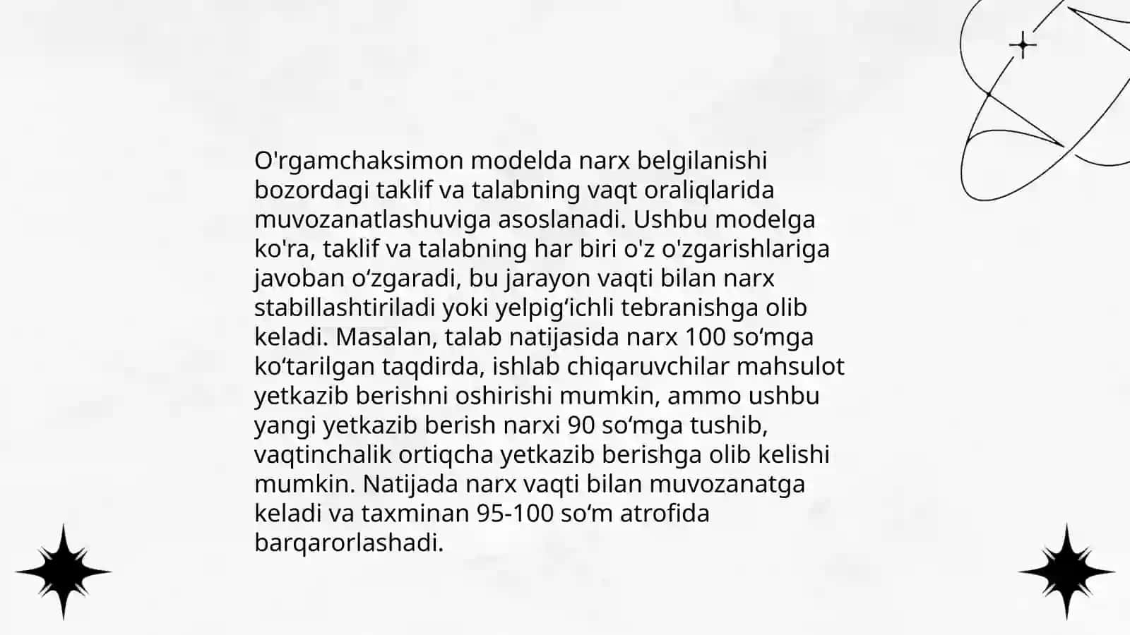 Bozorning o’rgamchaksimon modeli 4