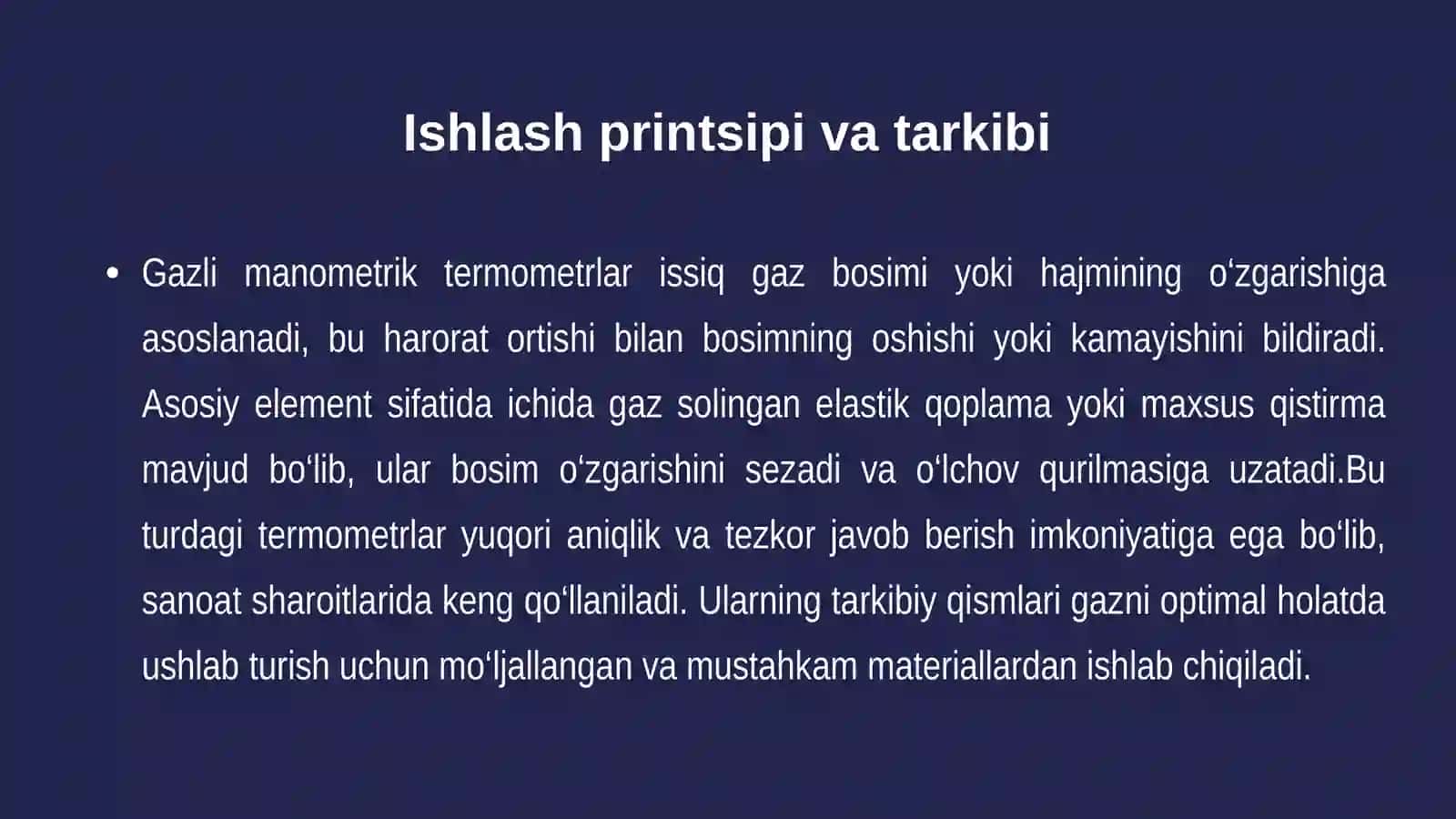 Gazliva suyuqlikli manometrik termometrlar 4
