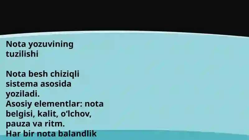 Nota yozuvi. Xalq musiqa ladlari. 4