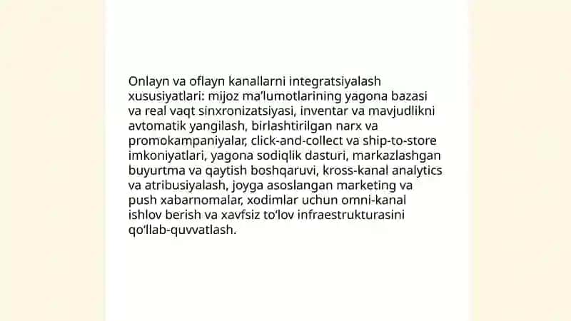 O2O biznes modelining xususiyatlari 4