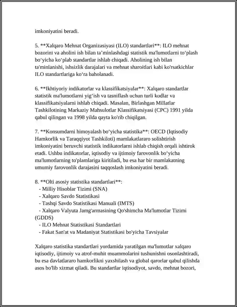 Xalqaro statistika standartlari 4