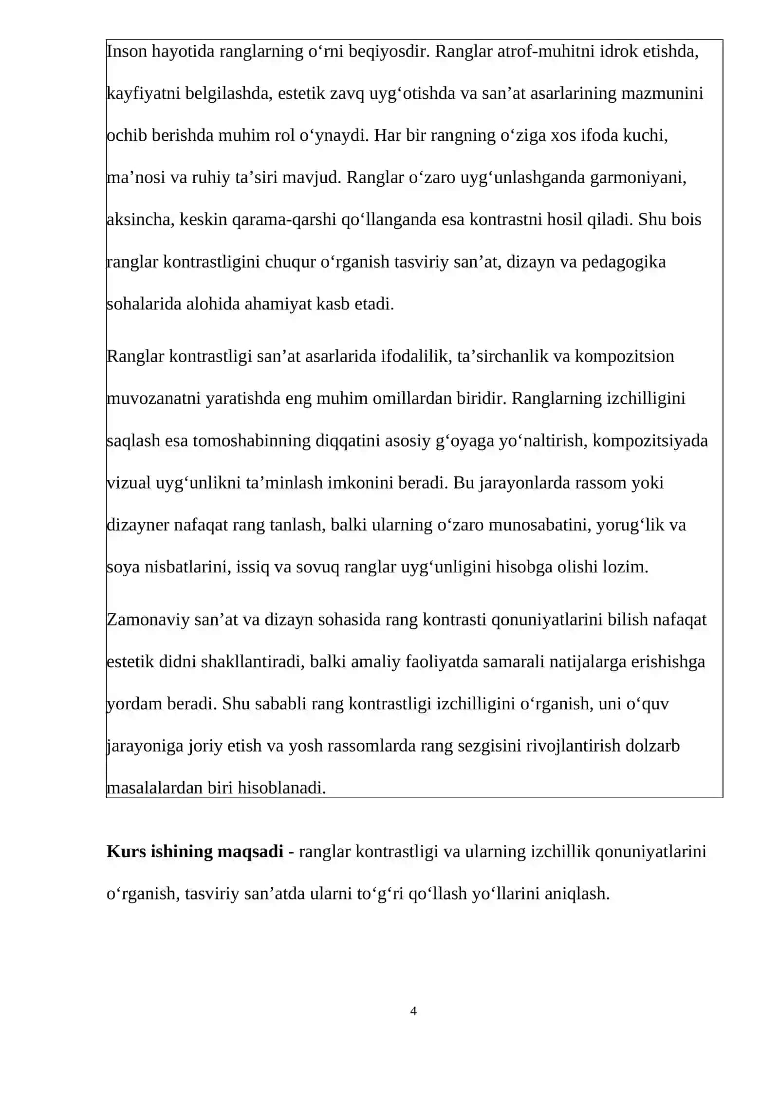Ranglar kontrastligi izchiligini o‘rganish 4