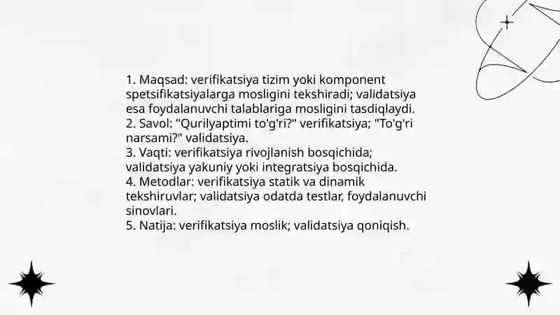 Verifikatsiya va validatsiya 4