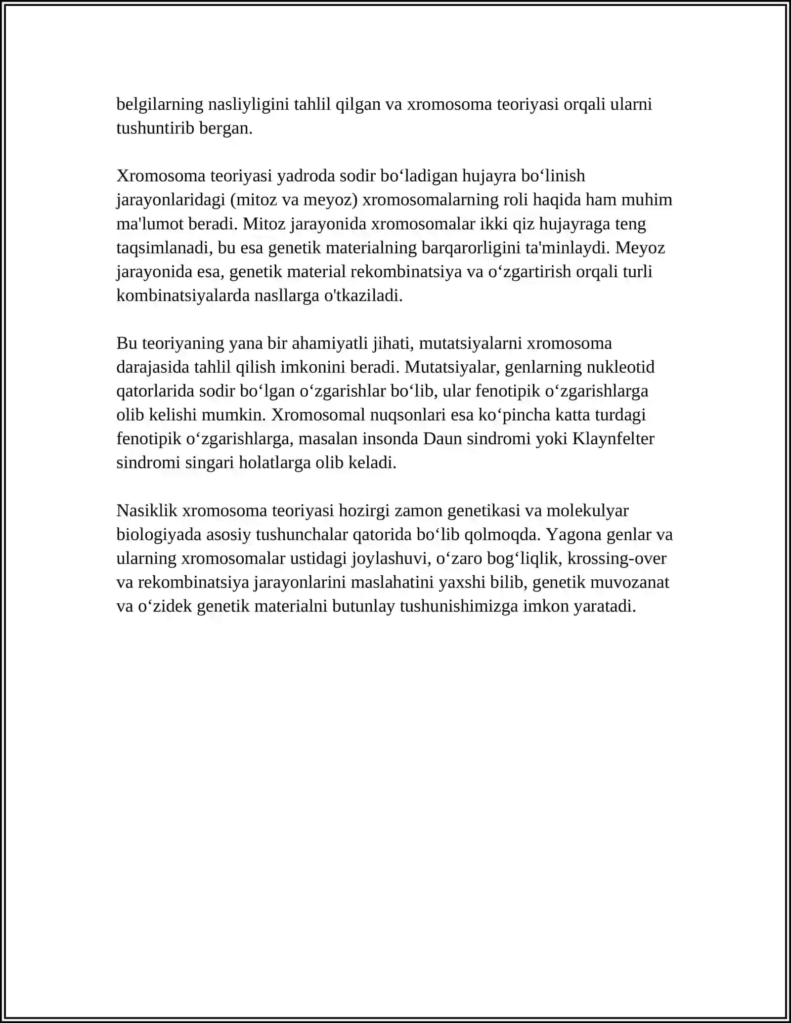 NASILIKTIN XROMOSOMA TEORIYASI 4