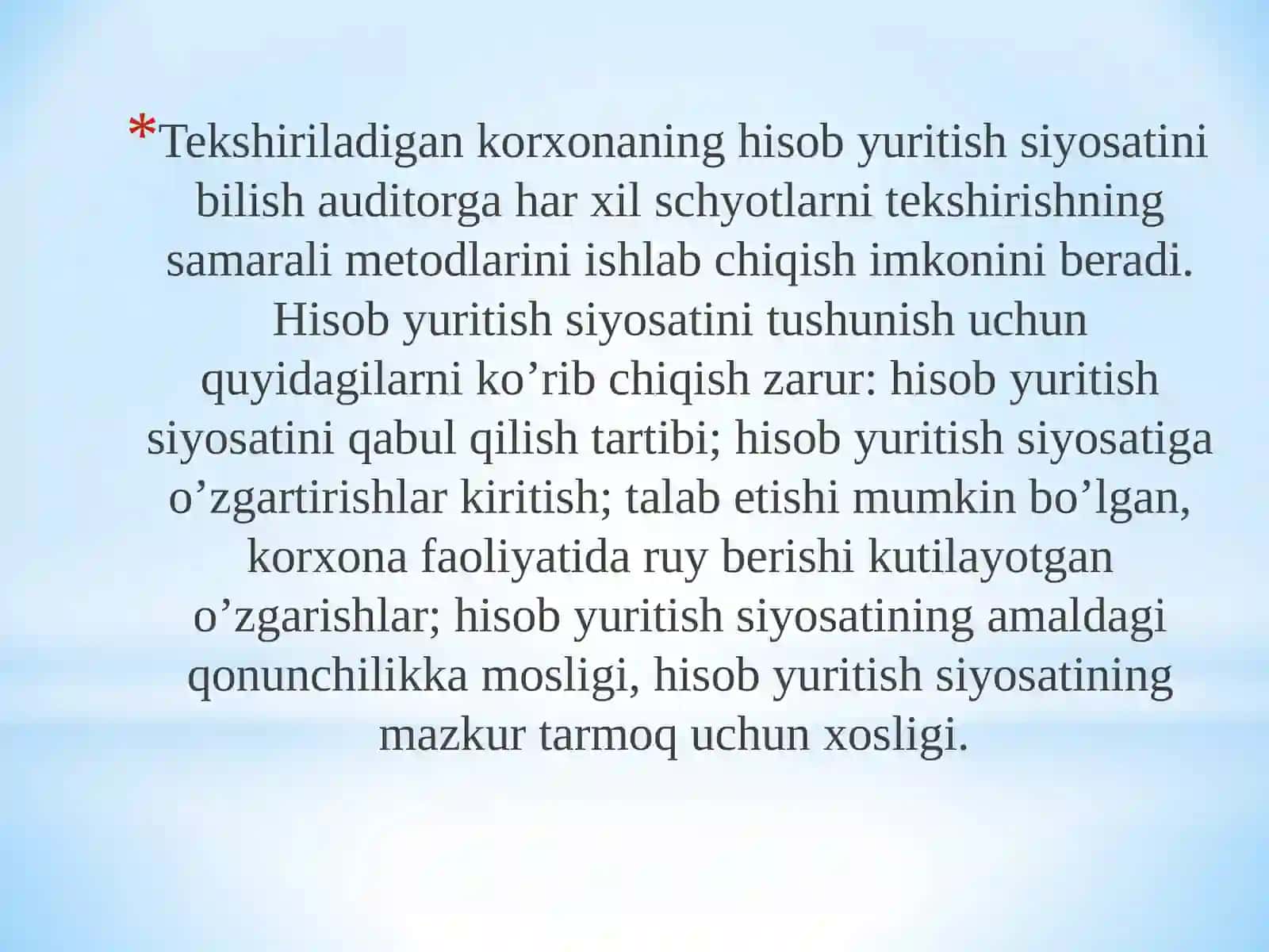 ICHKINAZORAT TIZIMINI O'RGANISH 4