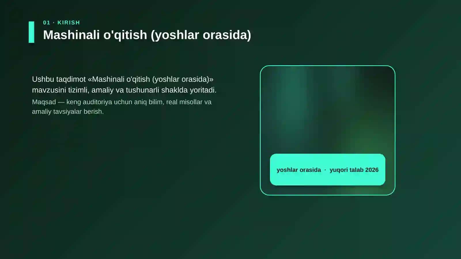 Mashinali o'qitish (yoshlar orasida) 4