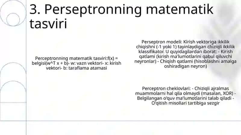 Perseptron Perseptron Modeli 4
