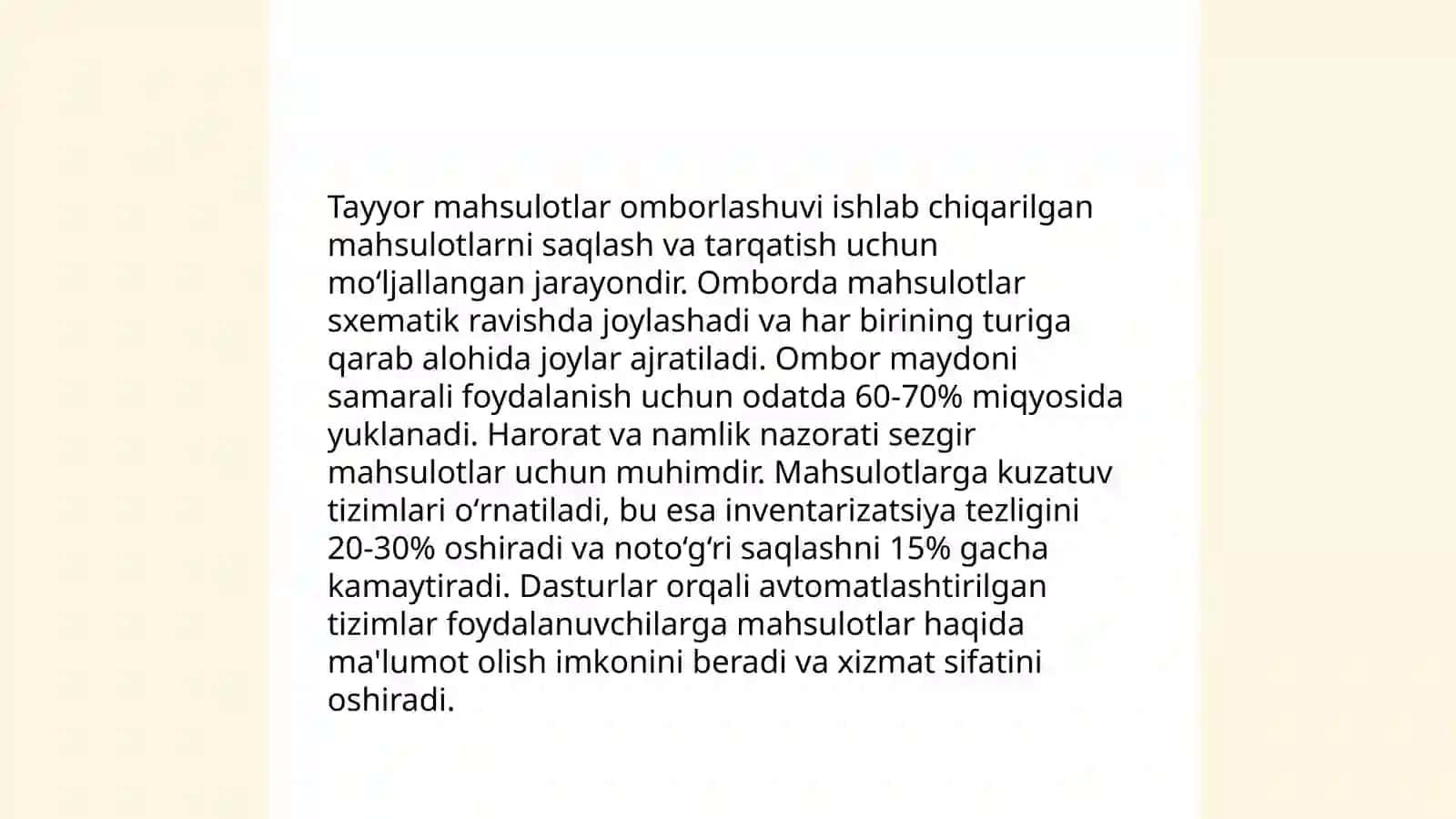 Tayyor mahsulotlar auditi 4