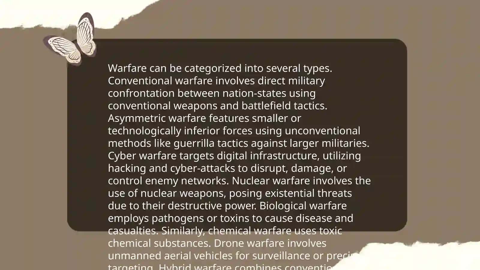 Wars and conflict 4