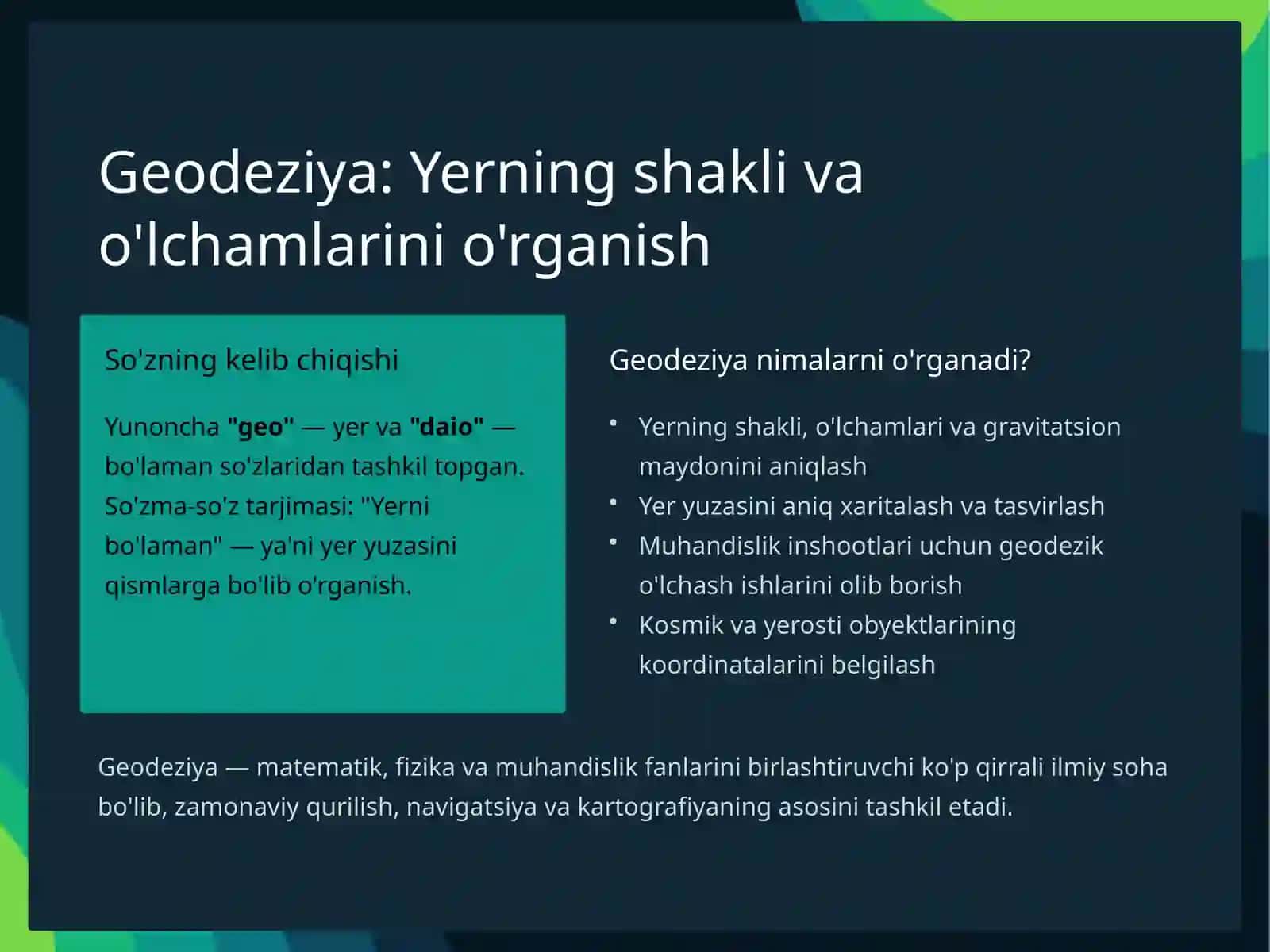 Geodezik Oriyentirlash: Yer yuzasini tushunish san'ati 4