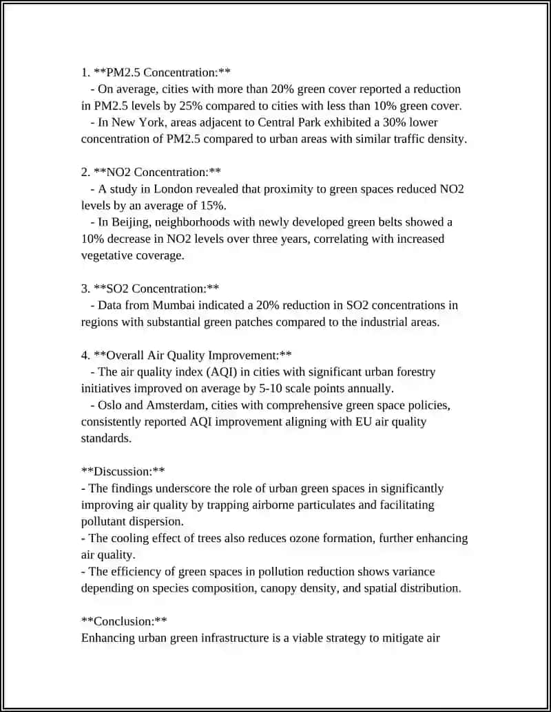 The Impact of Urban Green Spaces on Air Quality in Metropolitan Cities 4