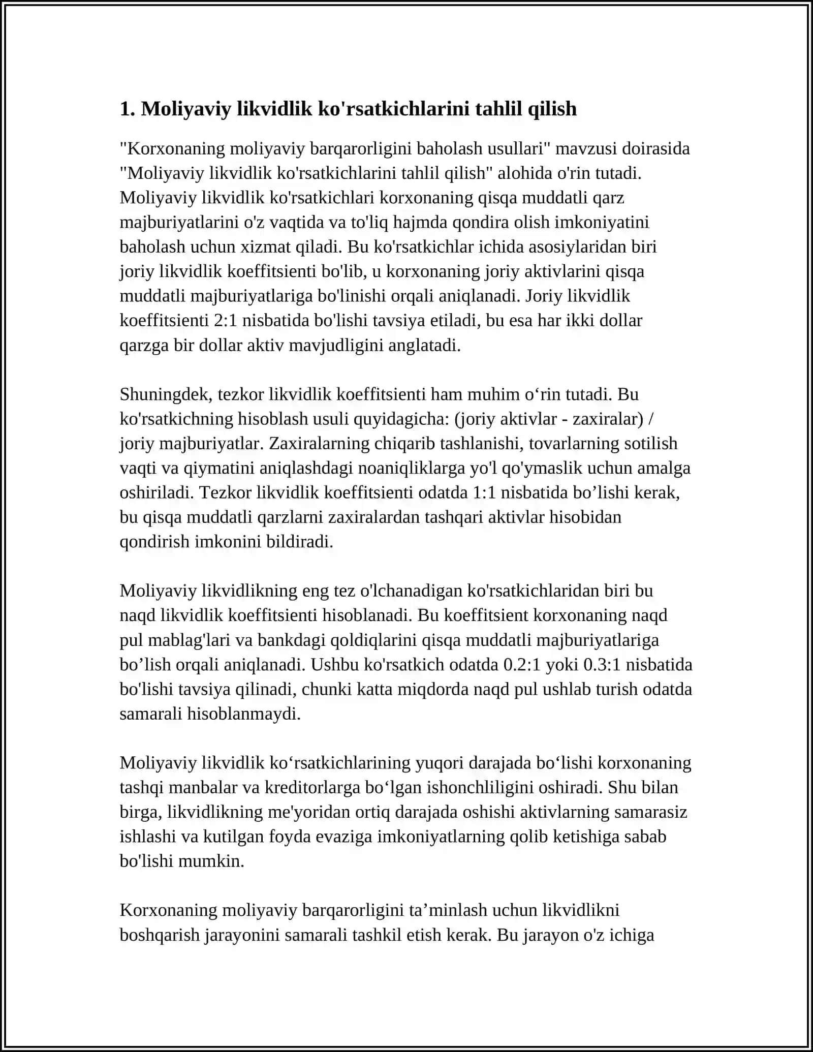 KORXONANING MOLIYAVIY BARQARORLIGINI BAHOLASH USULLARI 4