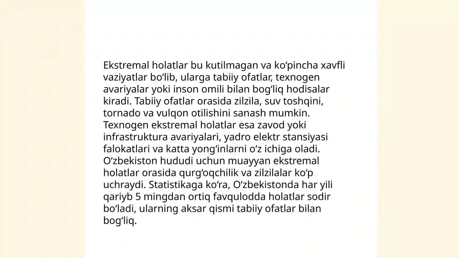 Eksteremal holatlar turlari va tipologiyasi 4