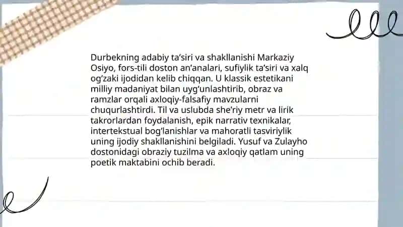 "Yusuf va Zulayho" dostoni tahlili 4