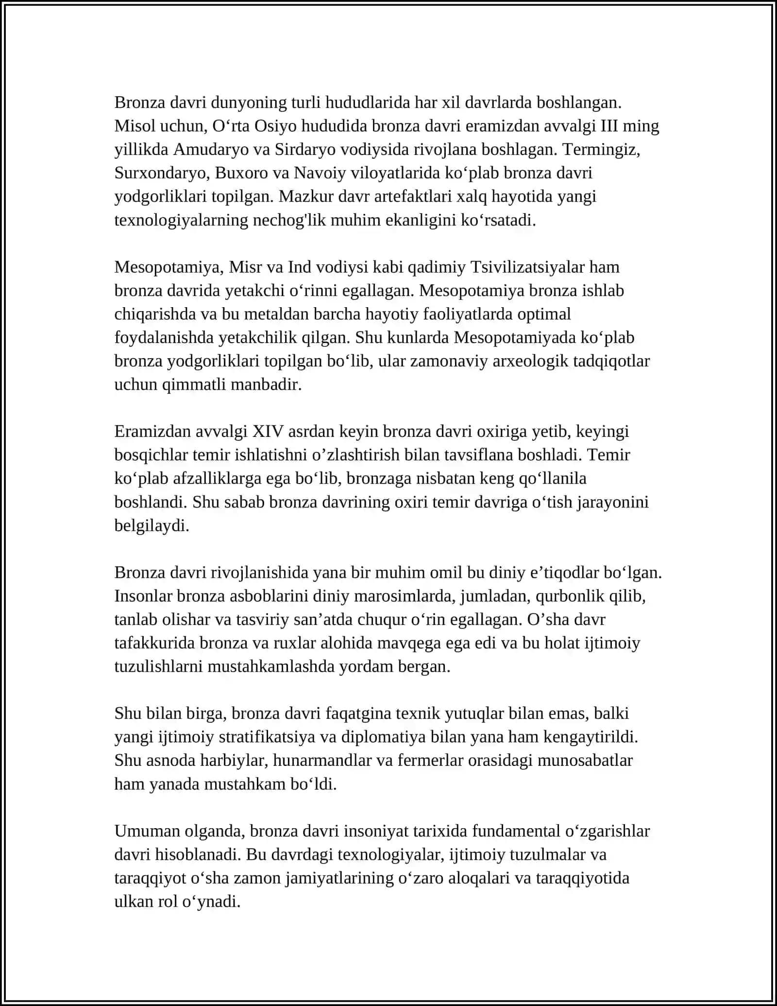 SÒNGI BRONZA DAVRI YODĢORLIKLARI 4