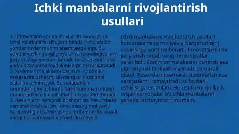 Korxonalarni moliyalashtirishning òz manbalari 4