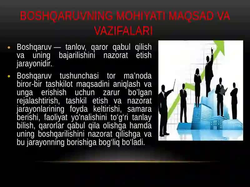 Boshqaruvning mohiyati predmeti va usullari 4