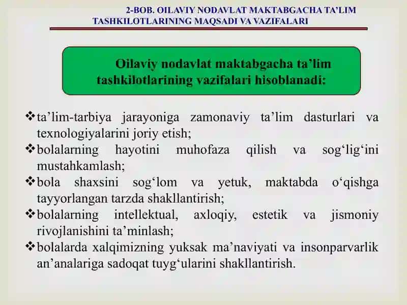 Oilaviy nodavlat maktabgacha ta’lim tashkilotlari to‘g‘risida 4