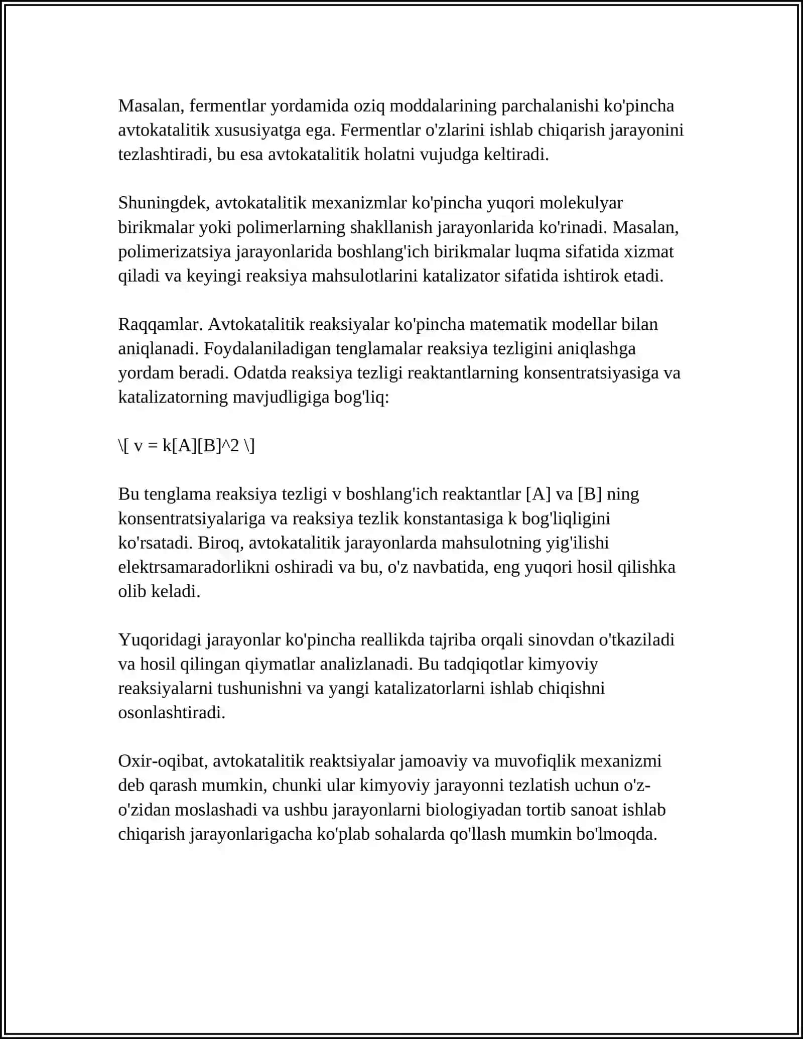 ANALITIK KIMYODA AVTOKATALITIK REAKSIYA VA UNI BAJARISH 4