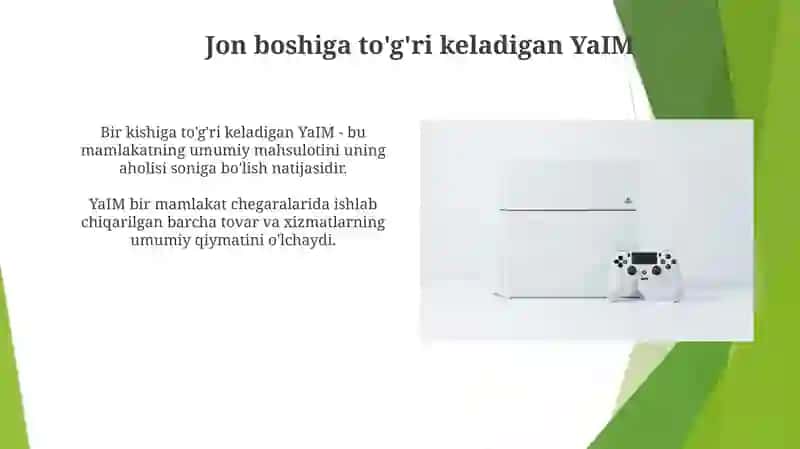 Yalpi ichki mahsulot yalpi milliy mahsulot 4